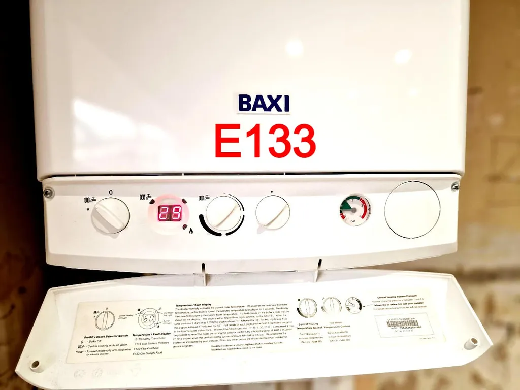 Baxi error codes E133 or E28